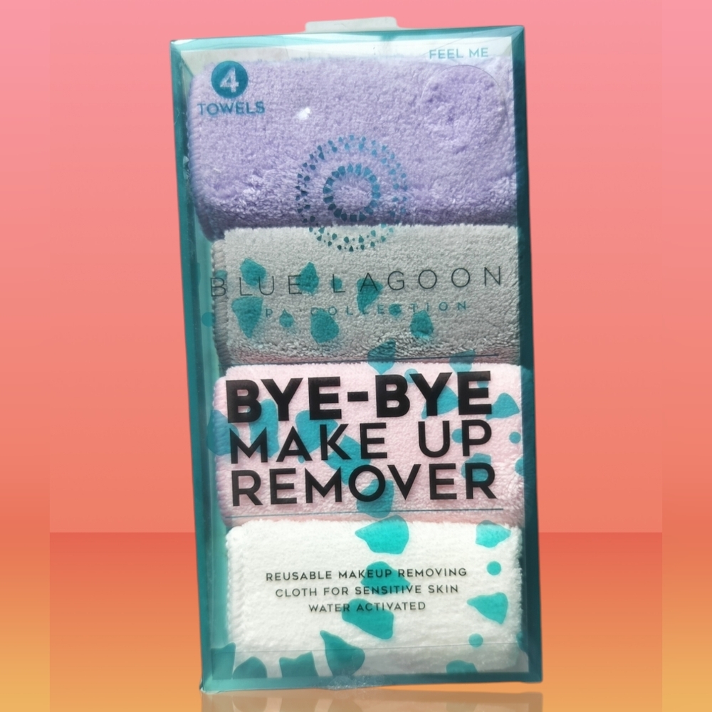 Blue Lagoon BYE-BYE Makeup Remover Pack Of 4 Reusable Water Activated Towels